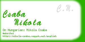 csaba mikola business card